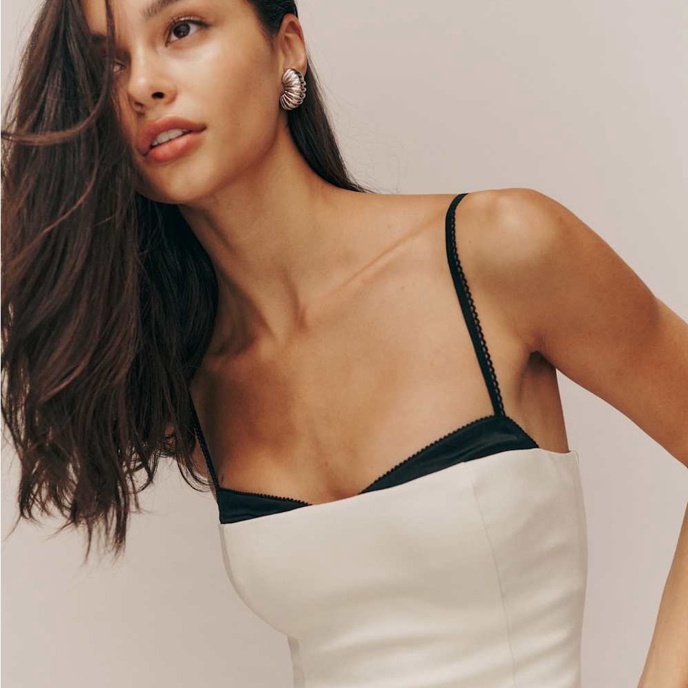 Reformation Cream Bustier Camisole Top